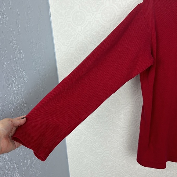 Billy Reid Henley Quarter Button Down Sweater Cotton Red Casual Large Warm - Picture 5 of 8